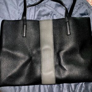 Black faux leather bag